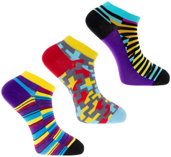 Skarpetki Męskie Niskie Stopki Kolorowe Wzory 3 PARY MORAJ 