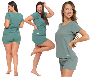 Piżama Damska Prążkowana Luźna Wygodny Komplet Odzieży Domowej MORAJ 