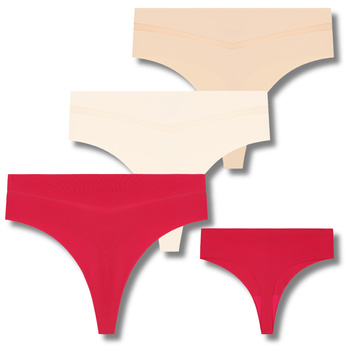 STRINGI DAMSKIE LASEROWO CIĘTE MAJTKI Z SIATECZKĄ MODNE MORAJ 3-PAR