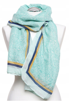 Szalik Damski Cienki w Kwiaty Długi Delikatny Szal Wiosenny Stylowy MORAJ