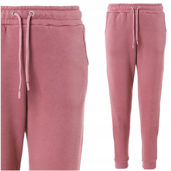 Spodnie Dresowe Damskie Ocieplane z Elastycznym Ściągaczem Ciepłe MORAJ 