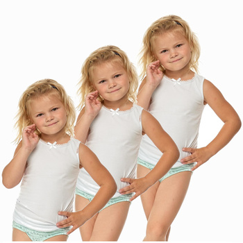 PODKOSZULKA DZIEWCZĘCA ZESTAW PODKOSZULEK BIAŁA 3 SZT. MORAJ 