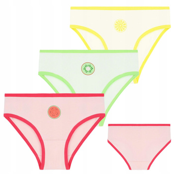 MAJTKI DZIEWCZĘCE Figi Dziecięce Kolorowe Owoce Gładkie MORAJ 3szt. 86-92