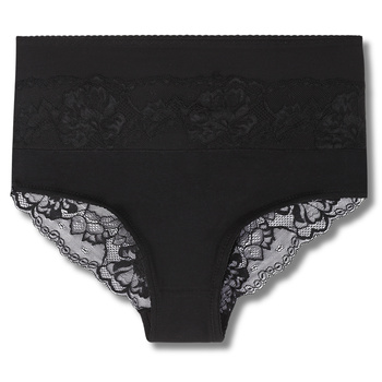 FIGI DAMSKIE ŚCIĄGAJĄCE MAJTKI MAXI BIKINI CZARNE Z KORONKĄ MORAJ 1-SZT