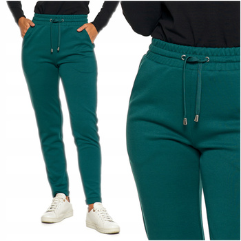 SPODNIE DRESOWE ELEGANCKIE z kieszeniami Wiązane Rurki Wygodne MORAJ 