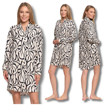 KOSZULA NOCNA ELEGANCKA PIŻAMA DAMSKA Z DŁUGIM RĘKAWEM Z WISKOZY MORAJ