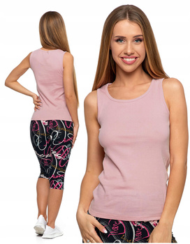 TOP DAMSKI Dopasowany Klasyczny Koszulka Gładka Na Ramiączkach MORAJ 