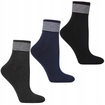 Skarpetki Damskie MORAJ Za Kostkę Skarpety 3/4 Paski 3-PAK 