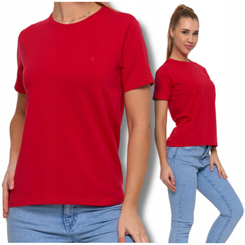 Koszulka Damska T-SHIRT PREMIUM Bawełna Krótki Rękaw Okrągły Dekolt MORAJ 