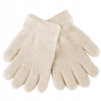 Beżowe RĘKAWICZKI DZIECIĘCE Pięciopalczaste Cienkie Rękawice MORAJ 