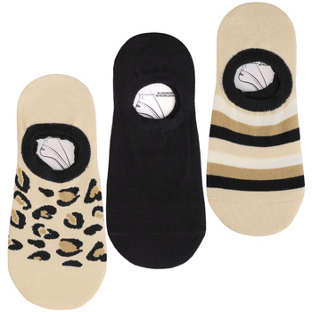 Skarpetki Niskie Stopki Balerinki Silikon PANTERKA PASKI MORAJ 3-pary