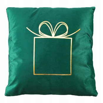 POSZEWKA ŚWIĄTECZNA Elegancka NA ŚWIĘTA Zielona Złote Elementy 45X45 MORAJ