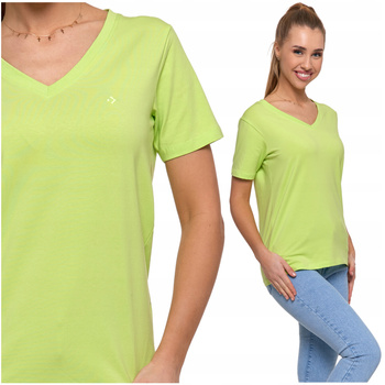 T-Shirt Damski Luźna Koszulka Bawełna PREMIUM Wygodna Dekolt V MORAJ 