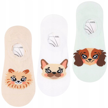 Urocze Skarpetki Damskie Stopki Niskie Skarpety Balerinki MORAJ 3-PARY