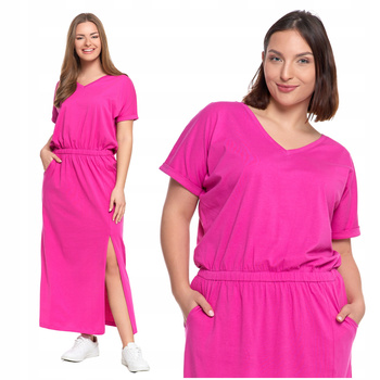 SUKIENKA DAMSKA MAXI z Rozcięciem Długa Gładka Suknia na Lato MORAJ 