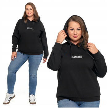 Ciepła Bluza Dresowa Damska MORAJ Z Kapturem z Haftem Gładka Klasyczna 