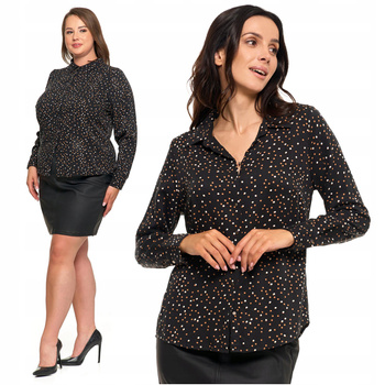 Koszula Damska w Groszki Elegancka Klasyczna Przewiewna z Wiskozy MORAJ 