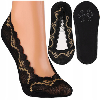Skarpetki Damskie Niskie Stopki Balerinki z ABS Koronka MORAJ 1-para