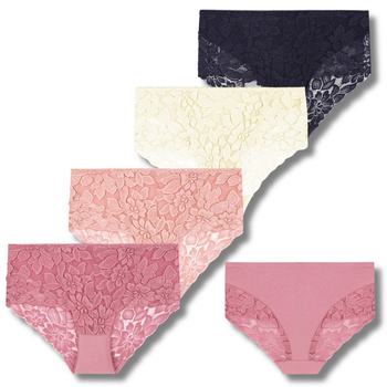 FIGI DAMSKIE KORONKOWE MAXI MAJTKI WYSOKI STAN MORAJ ELEGANCKIE 4-PAR