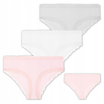Delikatne Figi Damskie Majtki z Koronką Eleganckie 3-sztuki MORAJ 
