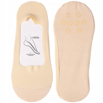 Stopki Niskie Skarpetki Damskie Laserowo Cięte Beżowe MORAJ 1-PARA