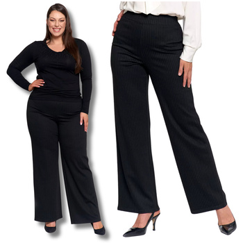 KLASYCZNE SPODNIE DAMSKIE WYSOKI STAN I PROSTA NOGAWKA ELEGANCKIE MORAJ