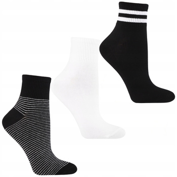 Skarpetki Damskie Za Kostkę Skarpety Prążkowany Ściągacz MORAJ 3-PARY 