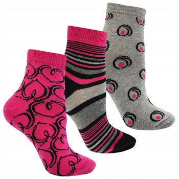 Wzorzyste SKARPERKI DAMSKIE 3/4 Kolorowe Za Kostkę MORAJ 3-PAK