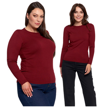 SWETER DAMSKI CIENKI SWETEREK WISKOZOWY DOPASOWANY GŁADKI MORAJ