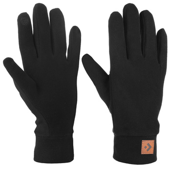 Eleganckie RĘKAWICZKI MĘSKIE Zamszowe Czarne Do Ekranów Dotykowe MORAJ