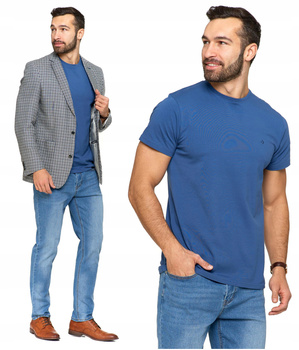 T-SHIRT MĘSKI PREMIUM Koszulka Gładka Bluzka z Haftem Bawełniana MORAJ 