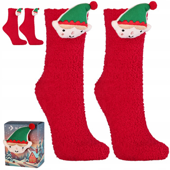 Ciepłe Skarpety Świąteczny ELF Skarpetki PREZENT ŚWIETA Uniwersalne MORAJ