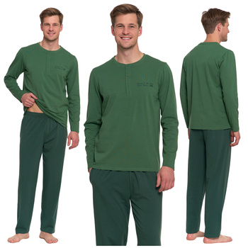 PIŻAMA MĘSKA DWUCZĘŚCIOWA DŁUGI RĘKAW I SPODNIE WYGODNA STYLOWA MORAJ