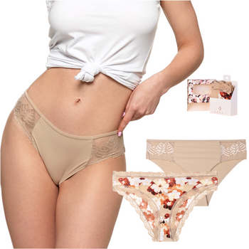 Eleganckie Figi Damskie Majtki Koronkowe Wykończenie Kartonik MORAJ 