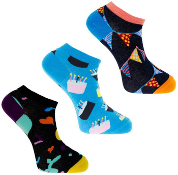 Skarpetki Stopki Męskie Niskie Kolorowe PARTY 3-PAK MORAJ 