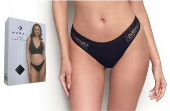 MORAJ Figi Majtki Damskie Czarne Koronka 