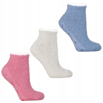 Ciepłe Skarpety Damskie Skarpetki Stopki z ABS Kolorowe MORAJ 3-PAK 