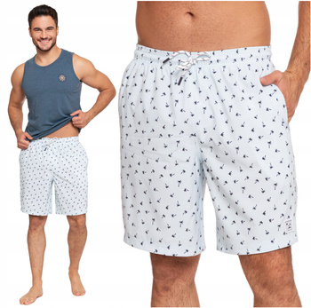 SZORTY KĄPIELOWE Błękitne Spodenki Kąpielówki Szybkoschnące Plamy MORAJ 