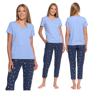 PIŻAMA DAMSKA DWUCZĘŚCIOWA WYGODNA KOLOROWA KOMFORTOWA MORAJ