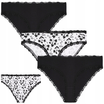 Figi Damskie Koronka Subtelne Majtki Modne Klasyczne Stylowe 3-PAK MORAJ 