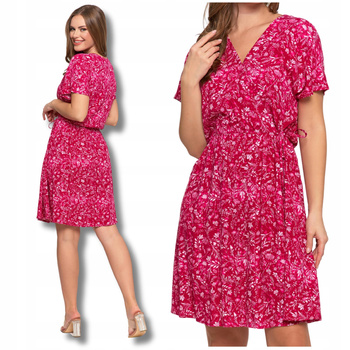 SUKIENKA DAMSKA MINI Zwiewna Kopertowy Dekolt Wiązana Elegancka MORAJ 