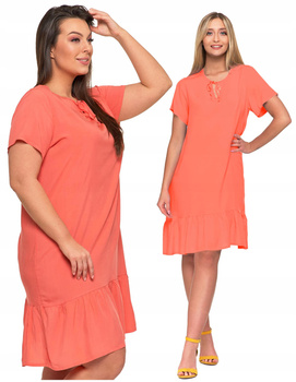 SUKIENKA DAMSKA Gładka Zwiewna z Falbanką Prosty Krój Na Lato MORAJ 