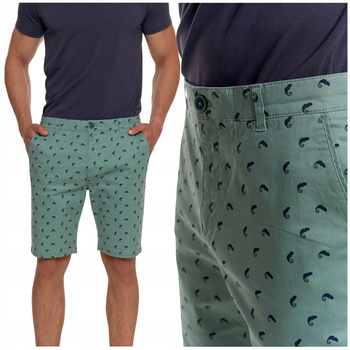 WZORZYSTE SPODNEKI MĘSKIE KRÓTKIE SZORTY Z KIESZENIAMI ELEGANCKIE MORAJ 