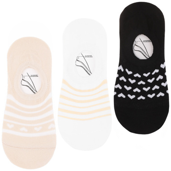 Stopki Damskie MORAJ Skarpetki Balerinki Gładkie Serca Paski 3-PAK 