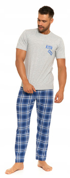 Piżama Męska krótki rękaw długie spodnie Moraj