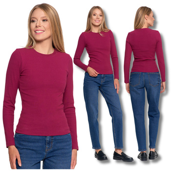 BLUZKA DAMSKA PRĄŻKOWANA Z DŁUGIM RĘKAWEM KLASYCZNA KOSZULKA MORAJ