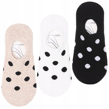 Stopki Damskie Niskie Skarpetki Balerinki w Kropki MORAJ 3-PARY 
