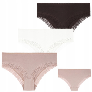 Figi Damskie MORAJ Majtki Szorty z Koronką Delikatne Zestaw 3-szt. MORAJ
