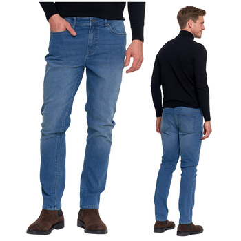 JEANSY MĘSKIE SPODNIE JEANSOWE KLASYCZNE PROSTE NOGAWKI MODNE MORAJ -