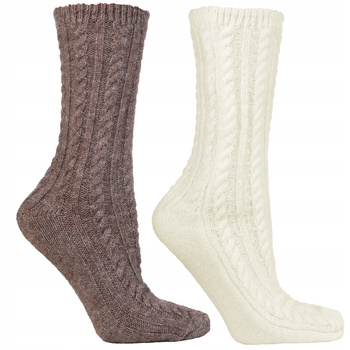 Skarpetki Wysokie Ciepłe Sweterkowe z Wełną Prezent MORAJ 2-pary 